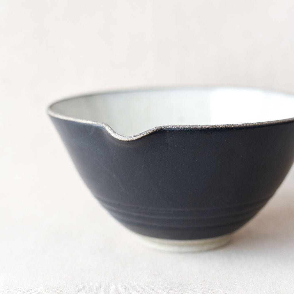 Steingut Pottery : Matte Black & Speckled White Mixing Bowl #3 - the workroom