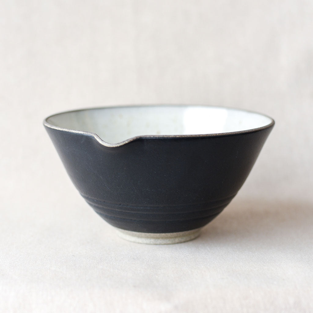 Steingut Pottery : Matte Black & Speckled White Mixing Bowl #3 - the workroom