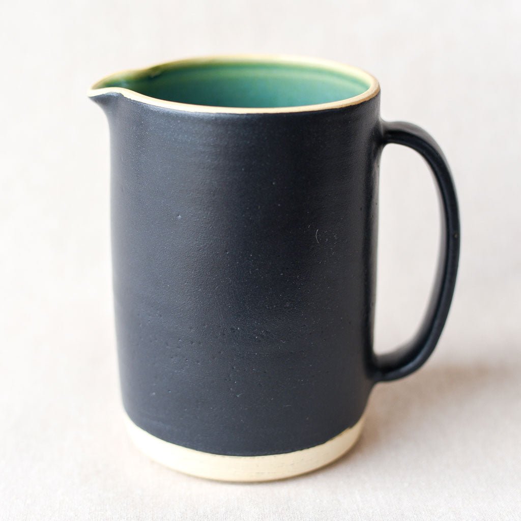 Steingut Pottery : Matte Black & Turquoise Pitcher #1 - the workroom