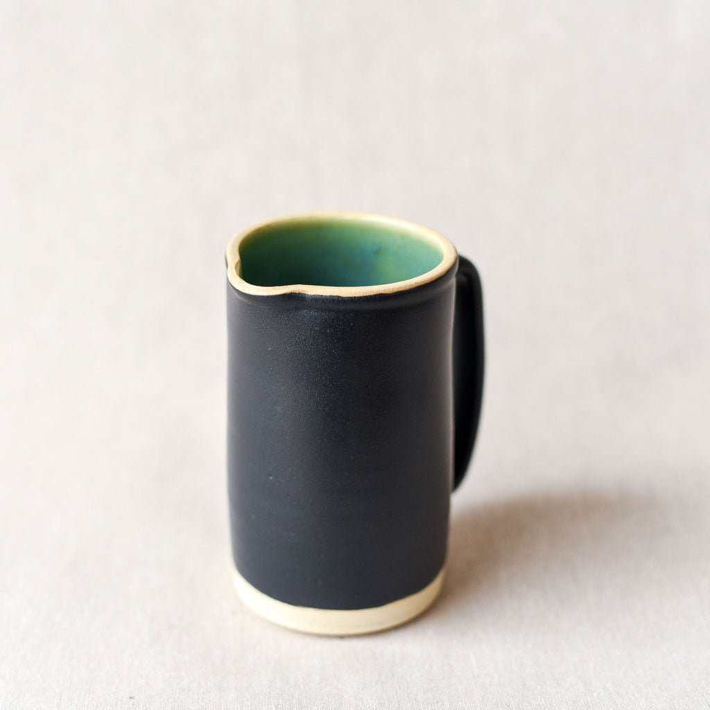 Steingut Pottery : Matte Black & Turquoise Pitcher #2 - the workroom