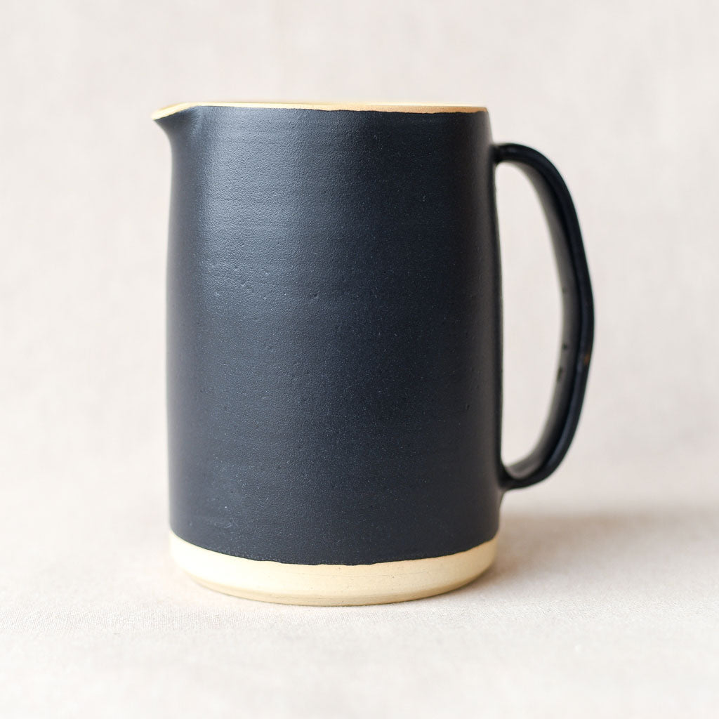 Steingut Pottery : Matte Black & Turquoise Pitcher #4 - the workroom