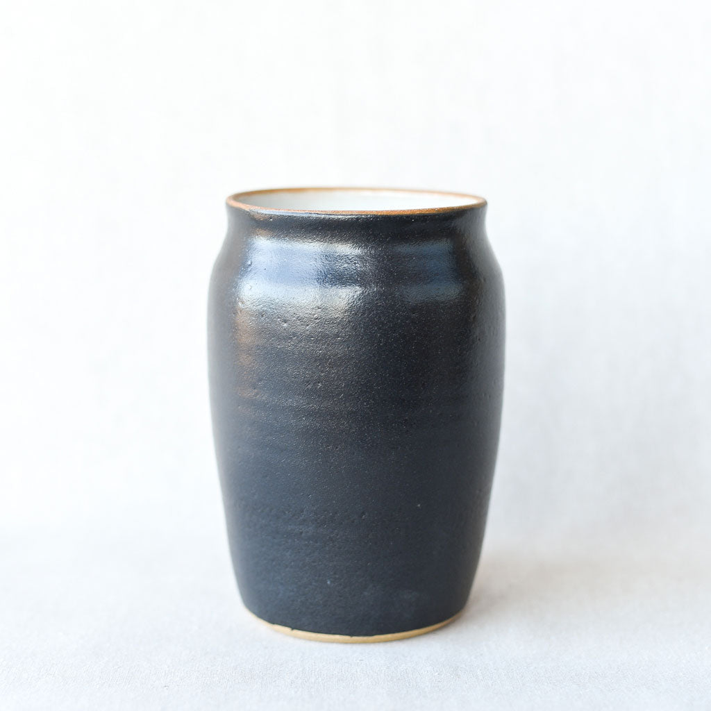 Steingut Pottery : Matte Black & White Vase - the workroom