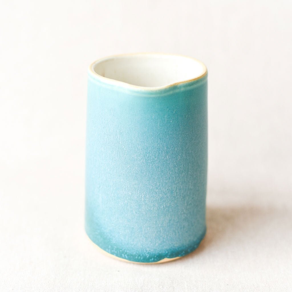 Steingut Pottery : Matte Turquoise & Speckled White Pitcher #1 - the workroom