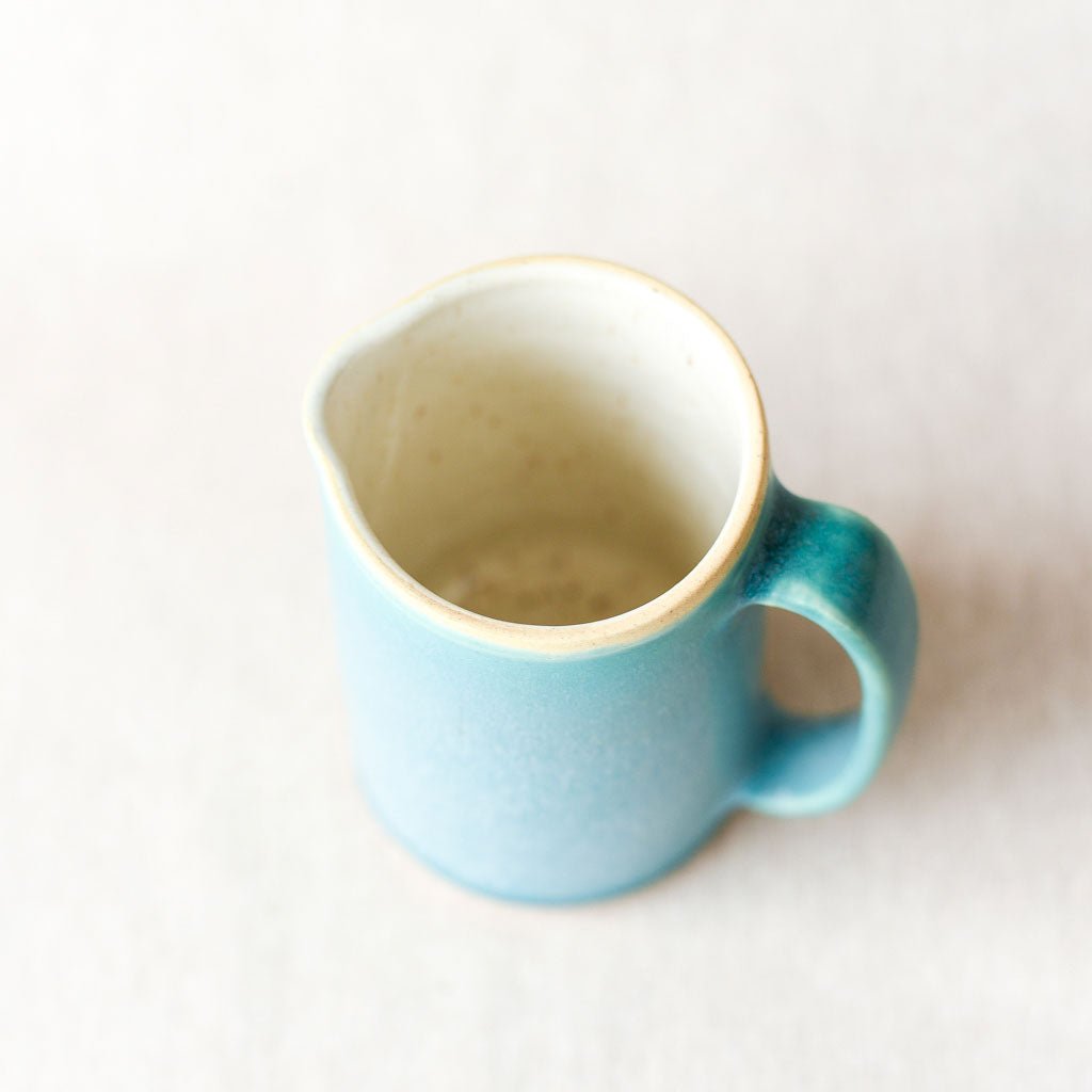 Steingut Pottery : Matte Turquoise & Speckled White Pitcher #1 - the workroom