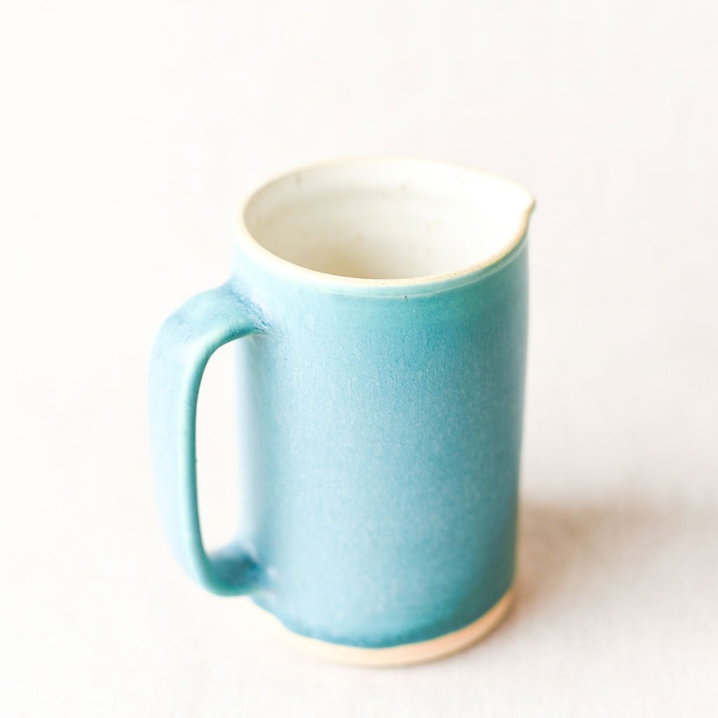 Steingut Pottery : Matte Turquoise & Speckled White Pitcher #2 - the workroom