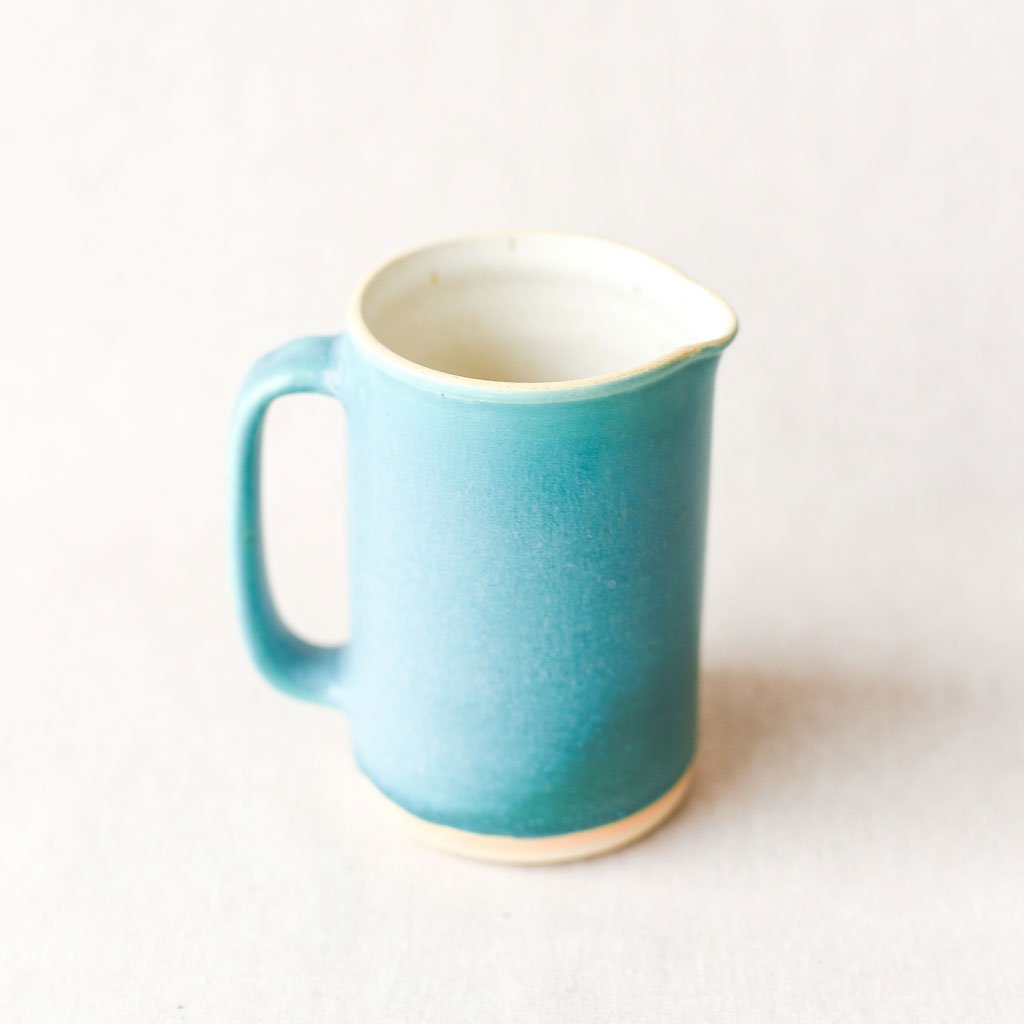 Steingut Pottery : Matte Turquoise & Speckled White Pitcher #2 - the workroom