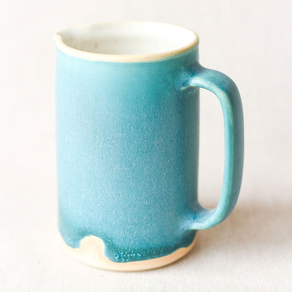 Steingut Pottery : Matte Turquoise & Speckled White Pitcher #2 - the workroom