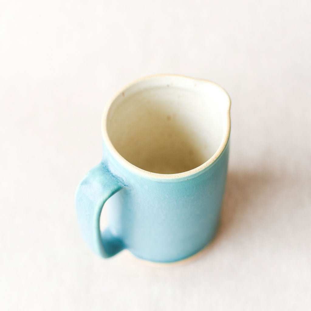 Steingut Pottery : Matte Turquoise & Speckled White Pitcher #2 - the workroom