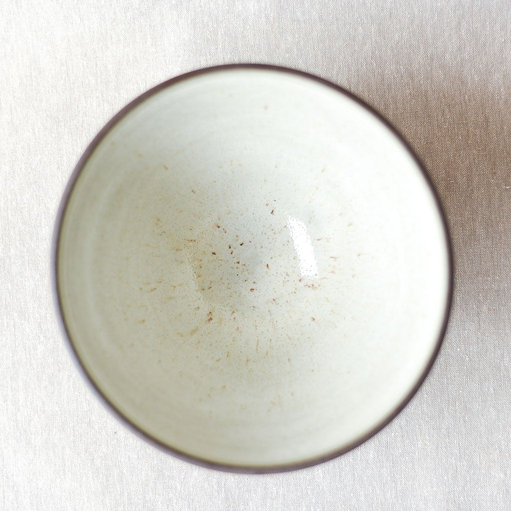 Steingut Pottery : Wood Ash & Speckled White Cereal Bowl - the workroom