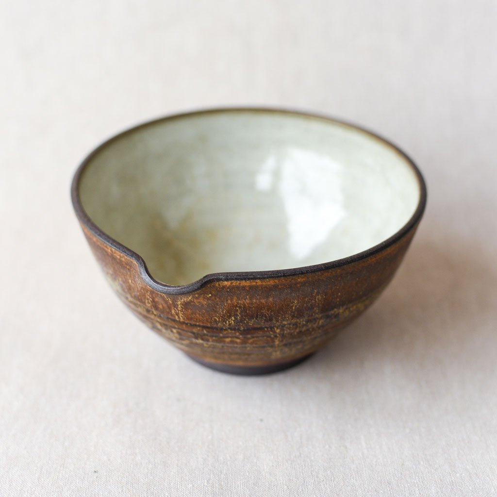 Steingut Pottery : Wood Ash & Speckled White Mixing Bowl - the workroom