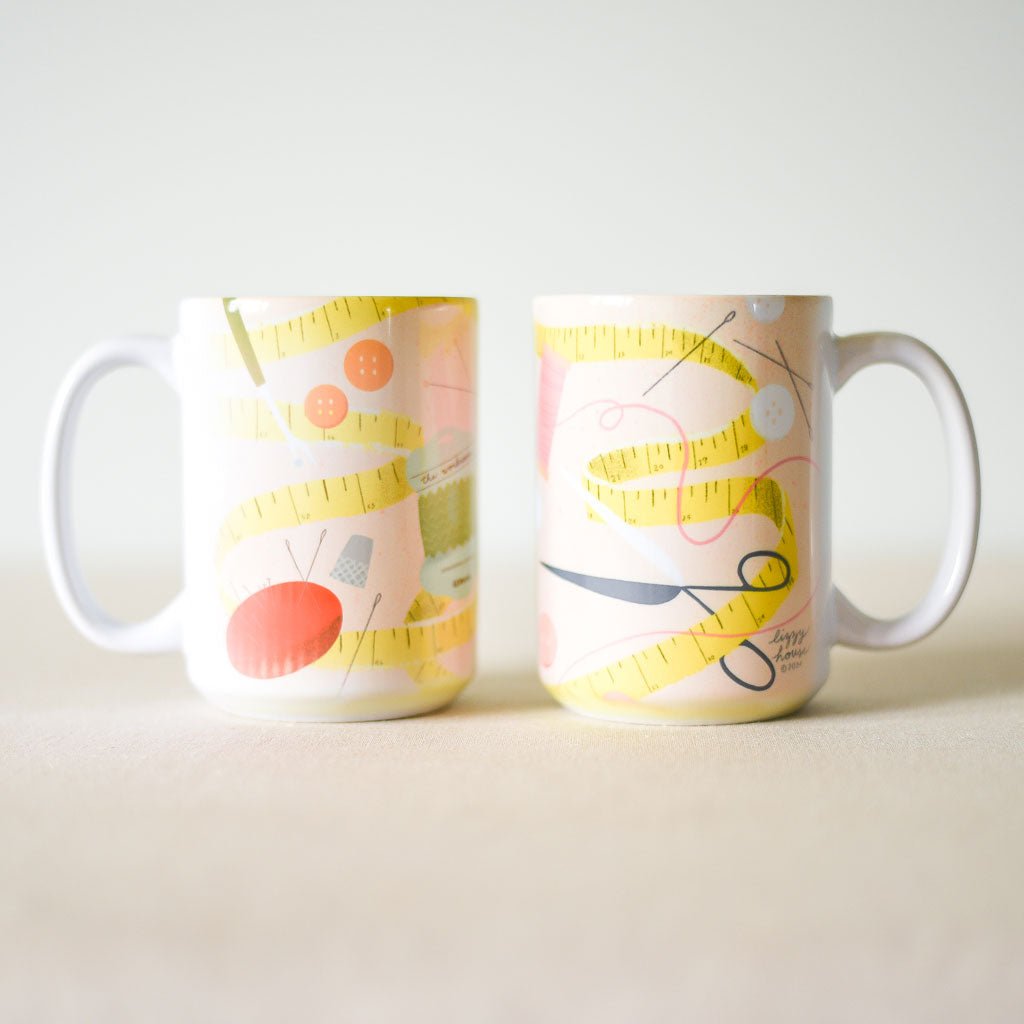 the workroom Supply : Lizzy House : Peach workroom Notions Mug - the workroom