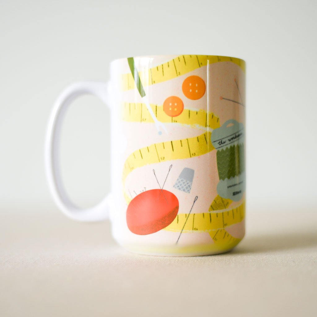 the workroom Supply : Lizzy House : Peach workroom Notions Mug - the workroom