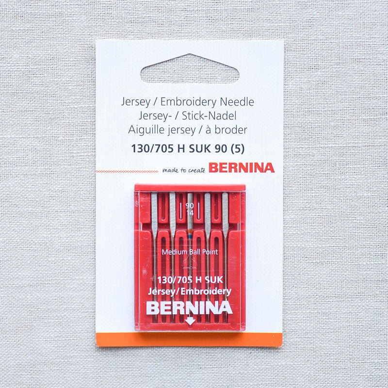 Bernina : Needle 130/705 H SUK Jersey / Embroidery : 5 pack : Various Sizes - the workroom