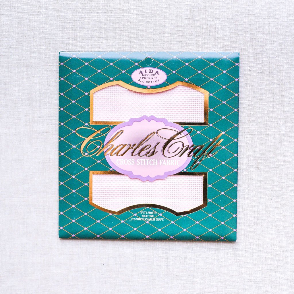 Charles Craft : Pink Aida Cloth : 14 Count : 12 x 18” - the workroom