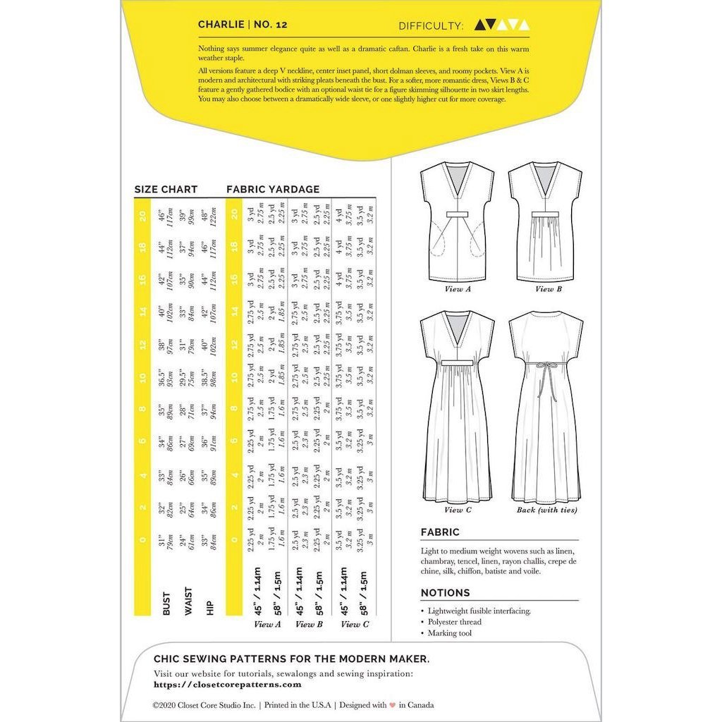 Closet Core Patterns : Charlie Caftan Pattern - the workroom