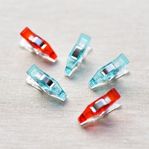 Clover Mini Wonder Clips - Red and Blue - 20ct