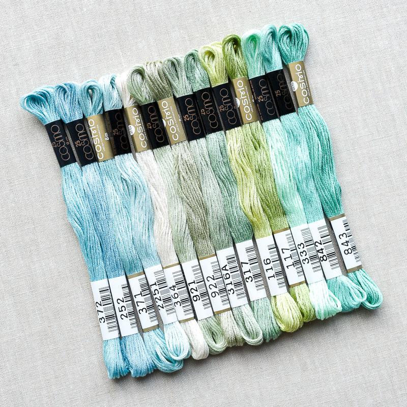 Cosmo : Embroidery Floss Palette : Atlantic : 15 pcs - the workroom
