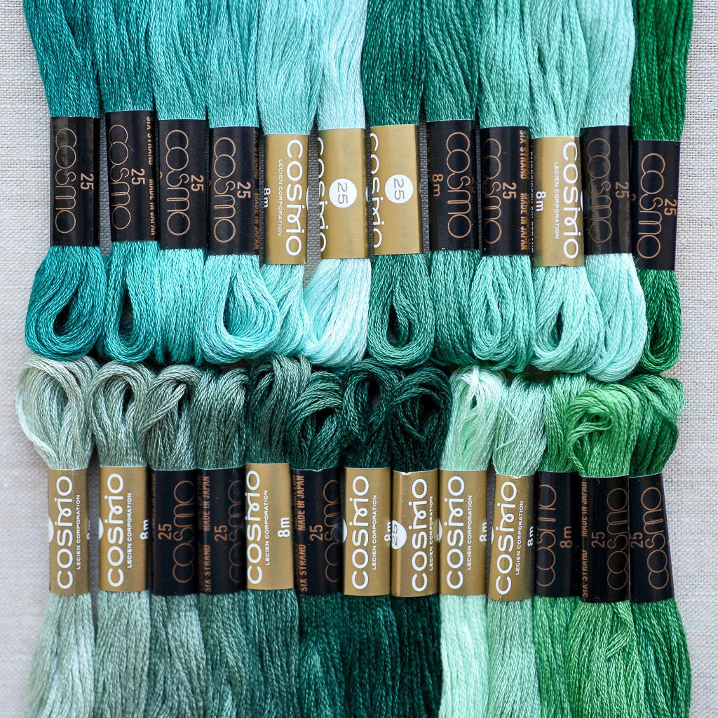 Cosmo : Embroidery Floss Palette : Colour Card Row 12 : 25 pcs. - the workroom