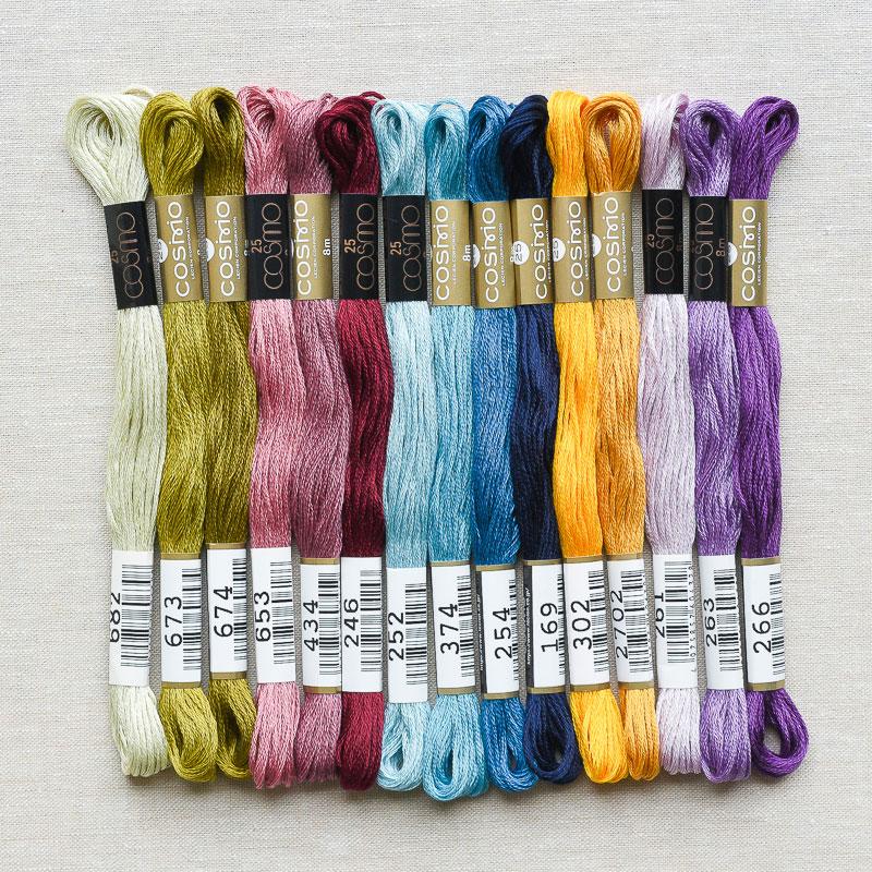 Cosmo : Embroidery Floss Palette : Underwater Regal : 15 pcs - the workroom
