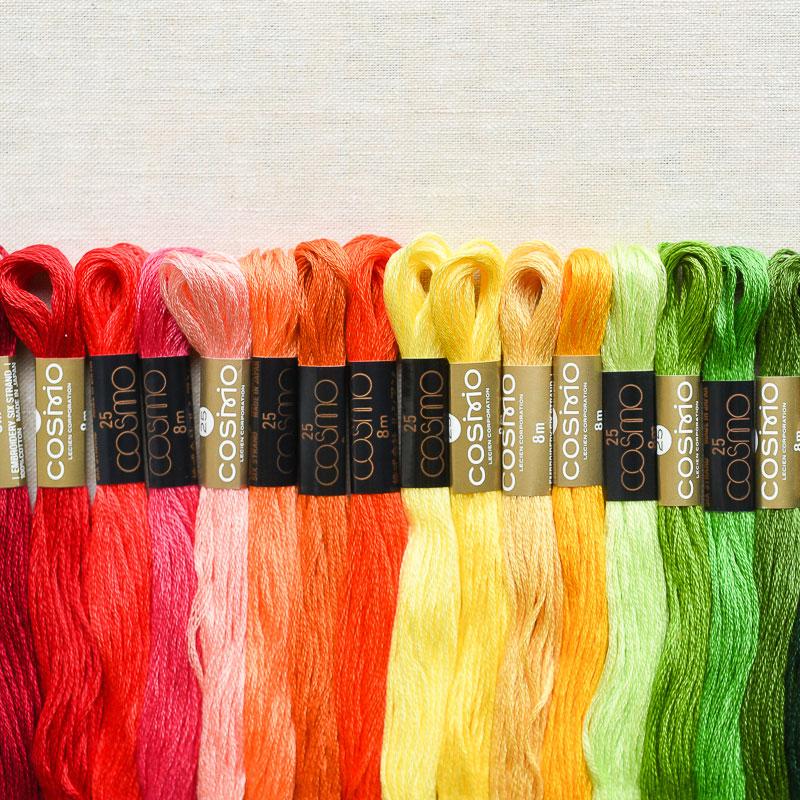 Cosmo : the workroom’s Embroidery Floss Palette : Rainbow : 35 pcs - the workroom