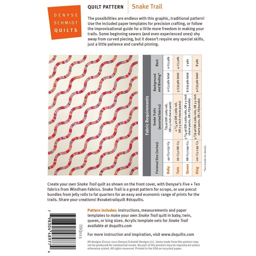 Denyse Schmidt : Snake Trail : Quilt Pattern - the workroom