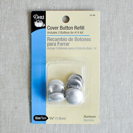 Dritz : Button Cover Refill 3/4" : includes 5 buttons - the workroom