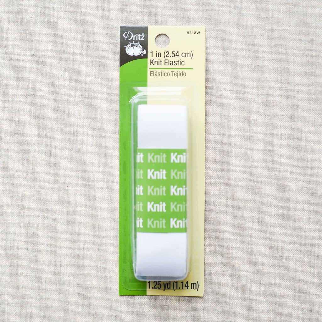 Dritz : White Knit Elastic : 1” x 1 1/4 yards - the workroom