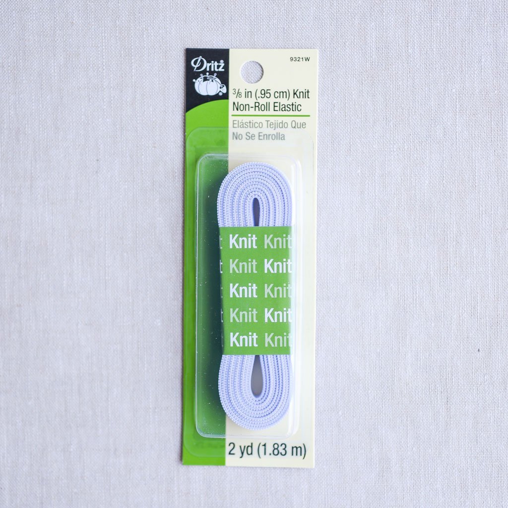 Dritz : White Non-roll Knit Elastic : 3/8" x 2 yards - the workroom