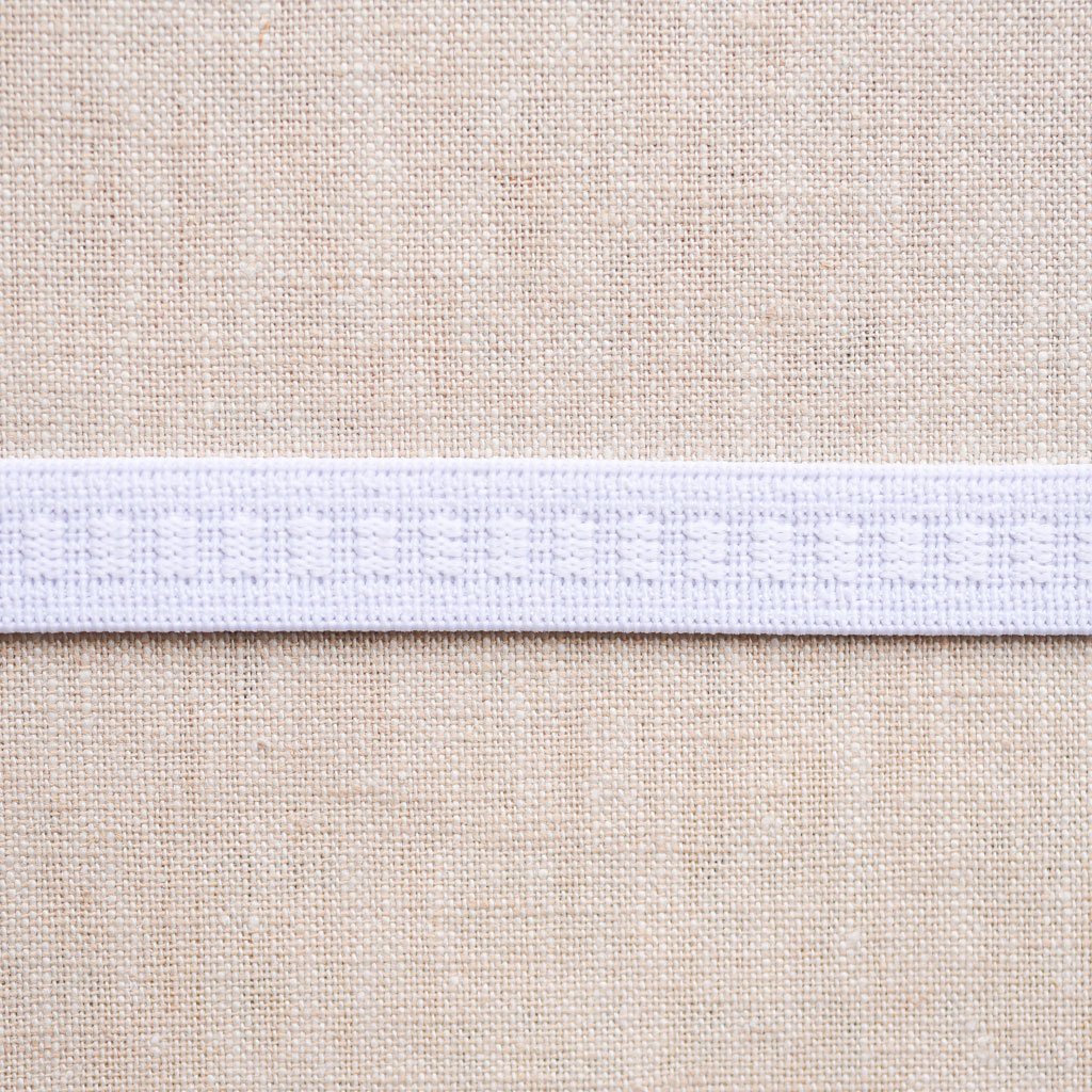 1 Wide Ribbed, Waistband Elastic by the Yard, Non-roll, White
