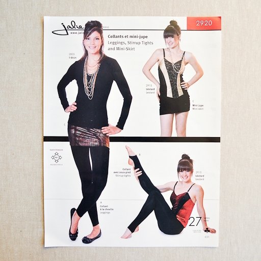 Jalie : 2920 Leggings, Stirrup Tights & Mini-Skirt Pattern - the workroom