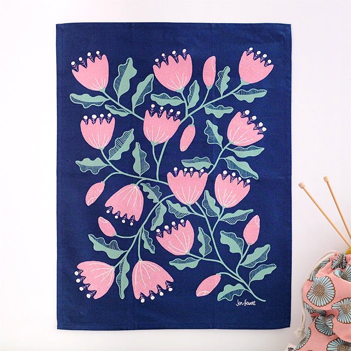 Jen Hewett for Ruby Star Society : Tea Towel : Cup & Saucer Vine - the workroom