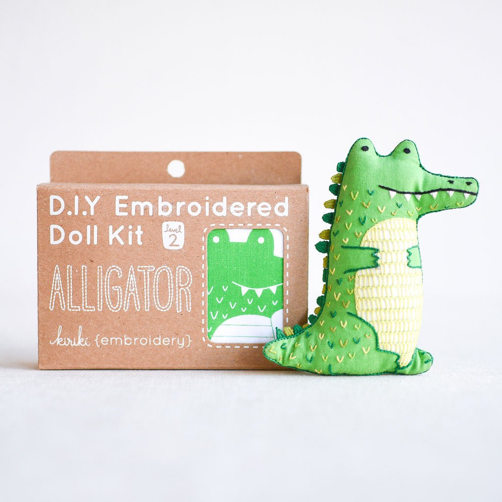 Kiriki Press : DIY Embroidered Doll Kit : Alligator - the workroom