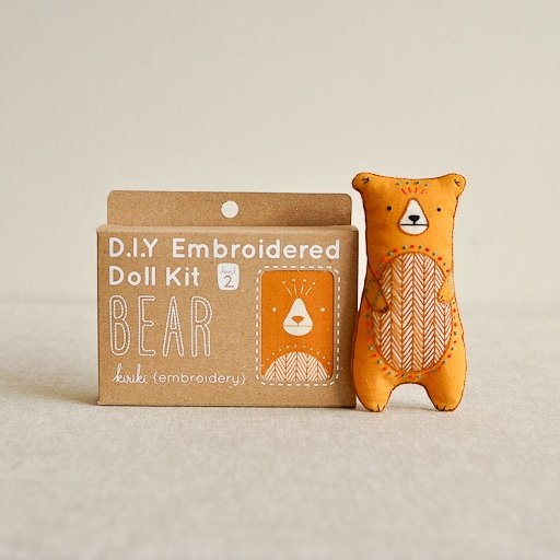 Kiriki Press : DIY Embroidered Doll Kit : Bear - the workroom