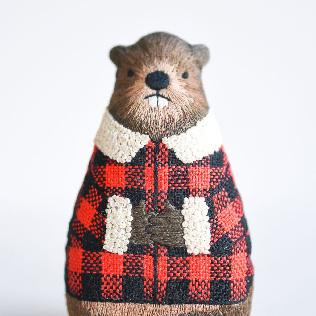 Kiriki Press : DIY Embroidered Doll Kit : Beaver - the workroom