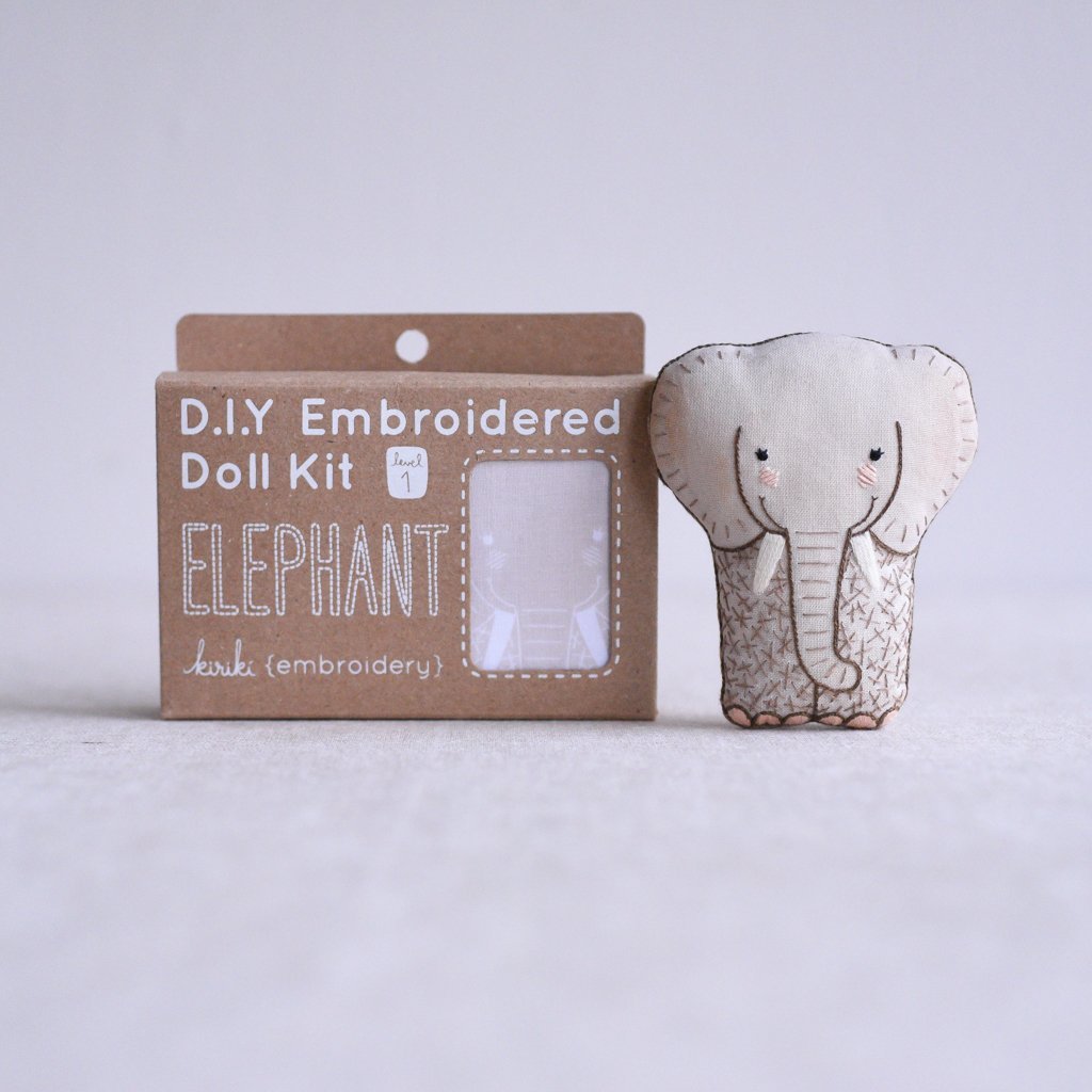 Kiriki Press : DIY Embroidered Doll Kit : Elephant - the workroom