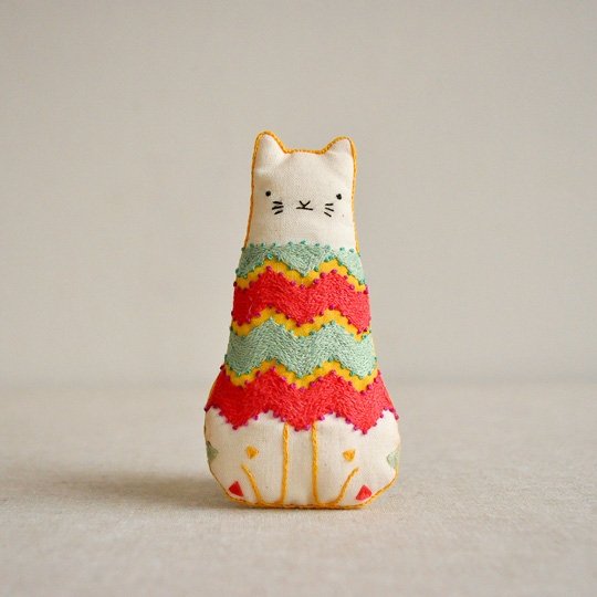 Kiriki Press : DIY Embroidered Doll Kit : Fiesta Cat - the workroom