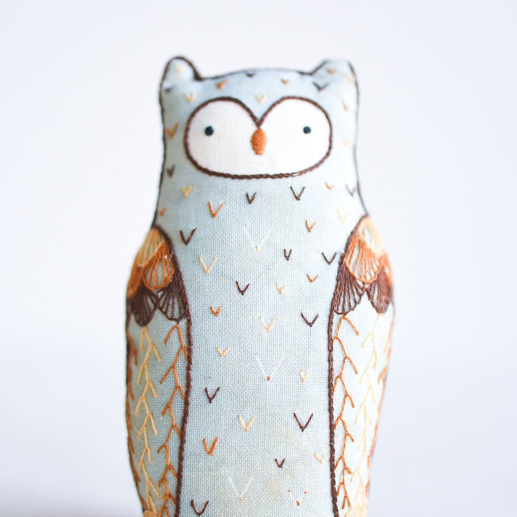 Kiriki Press : DIY Embroidered Doll Kit : Horned Owl - the workroom
