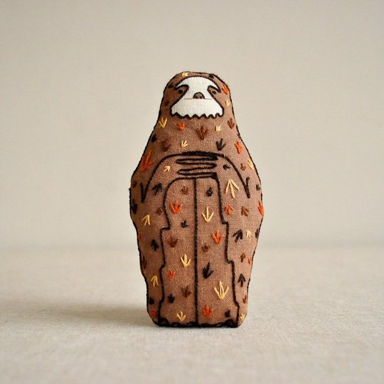 Kiriki Press : DIY Embroidered Doll Kit : Sloth - the workroom