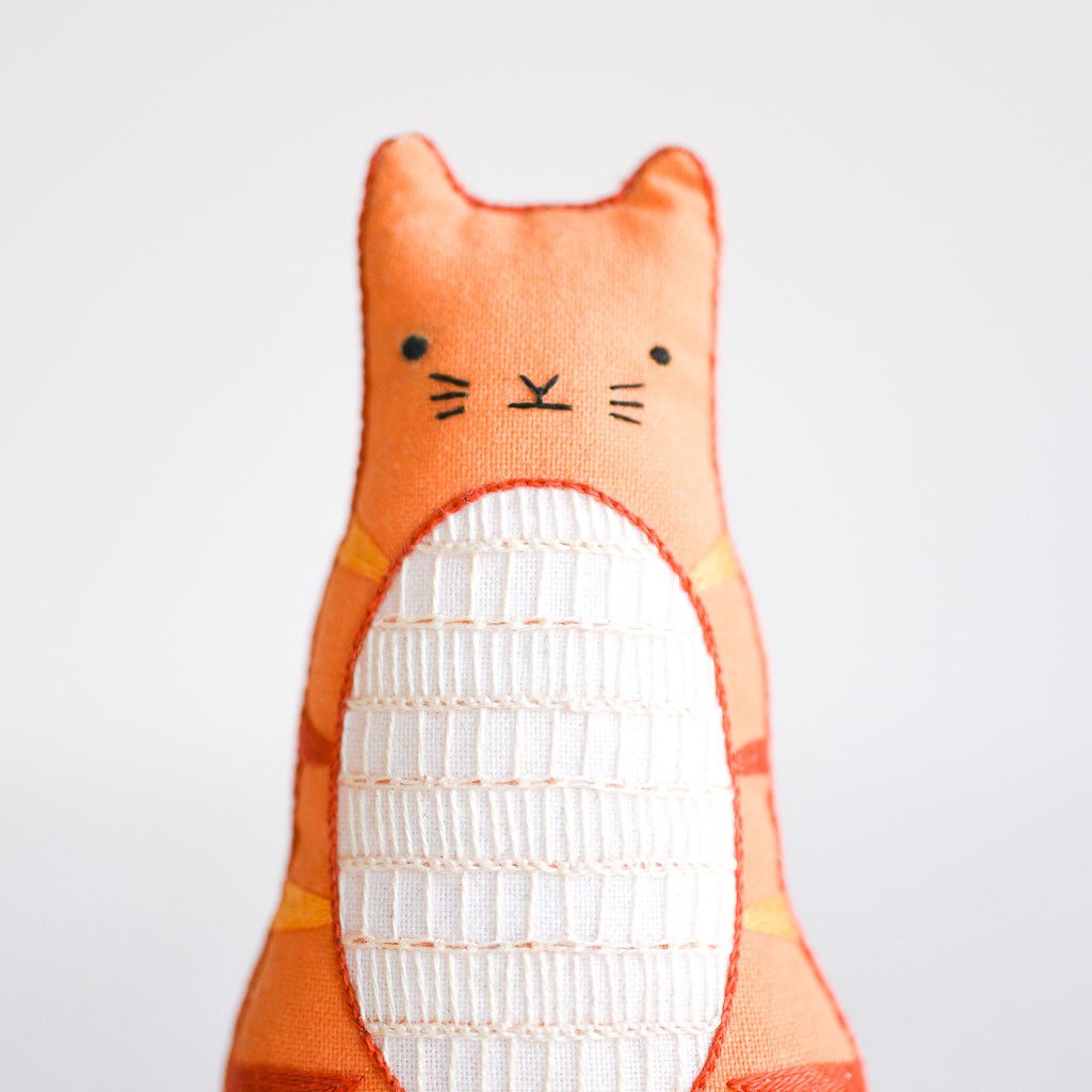 Kiriki Press : DIY Embroidered Doll Kit : Tabby Cat - the workroom