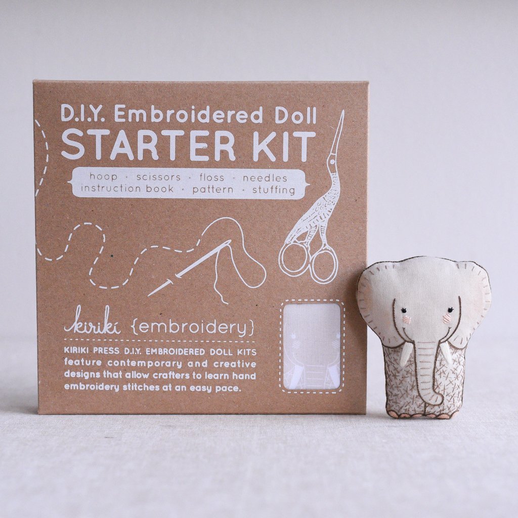Kiriki Press : Embroidered Doll Starter Kit : with Elephant - the workroom