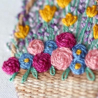 Kiriki Press : Embroidery Stitch Sampler : Flower Basket - the workroom