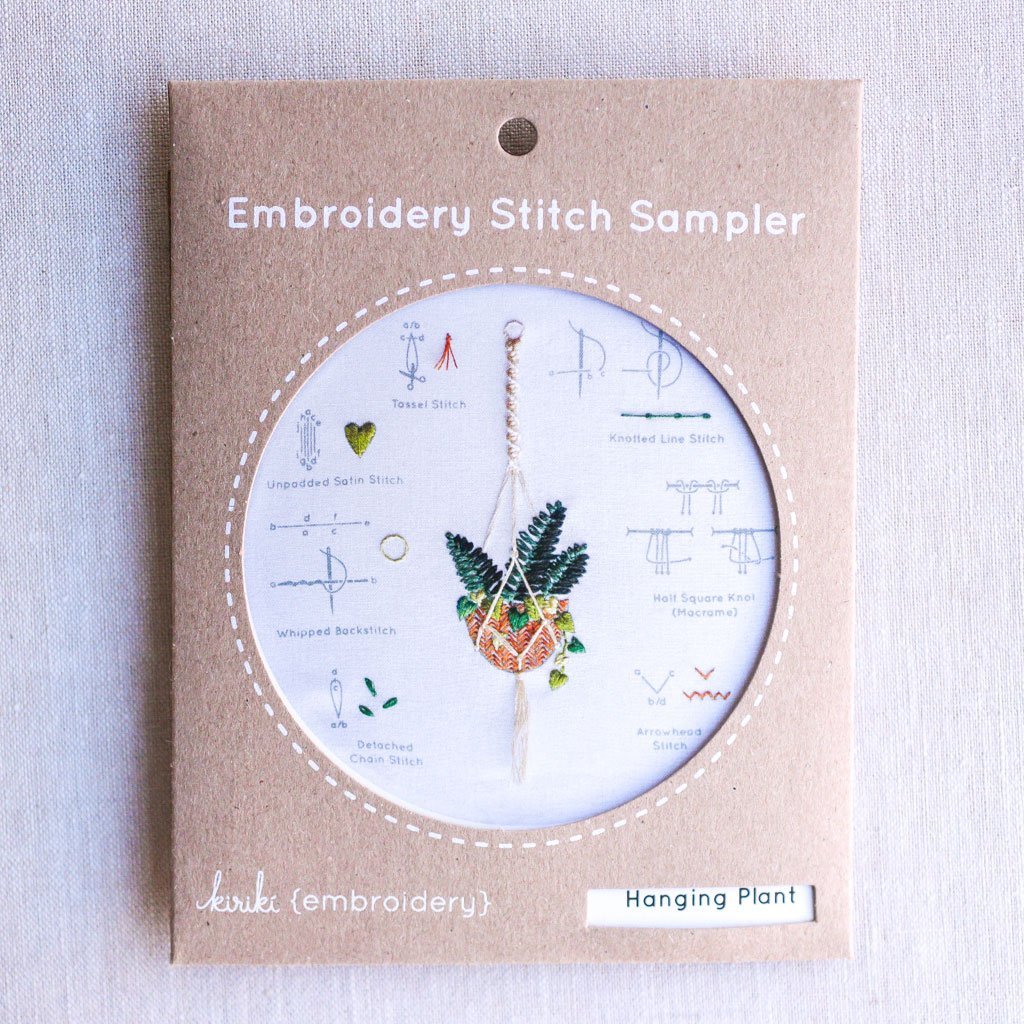 Kiriki Press : Embroidery Stitch Sampler : Hanging Plant - the workroom