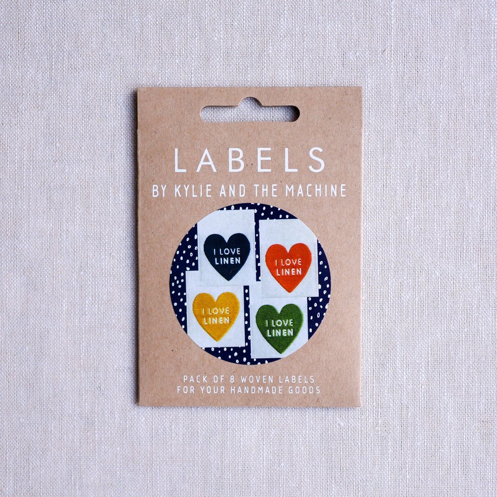 Kylie And The Machine : Woven Labels : I Love Linen : Four Colour Pack : 8 pcs - the workroom