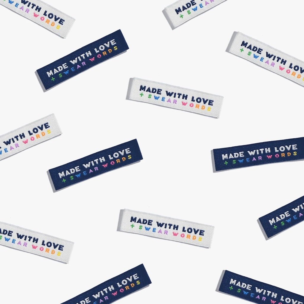 Kylie And The Machine : Woven Labels : Made With Love + Swear Words : 6 pcs - the workroom