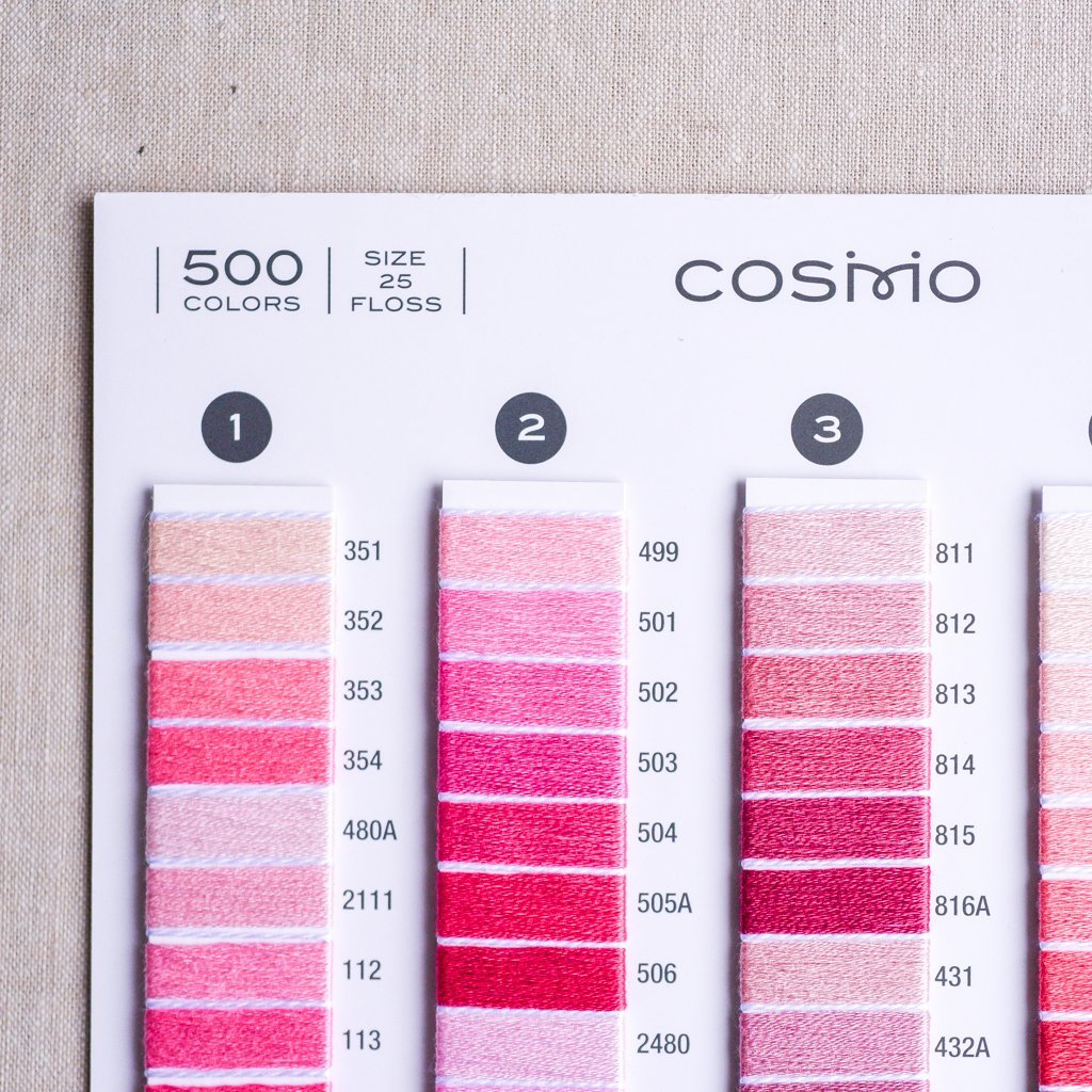 Lecien : Cosmo : 500 Floss Colour Card - the workroom