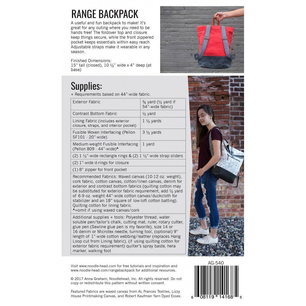 Noodlehead : Range Backpack Pattern – the workroom