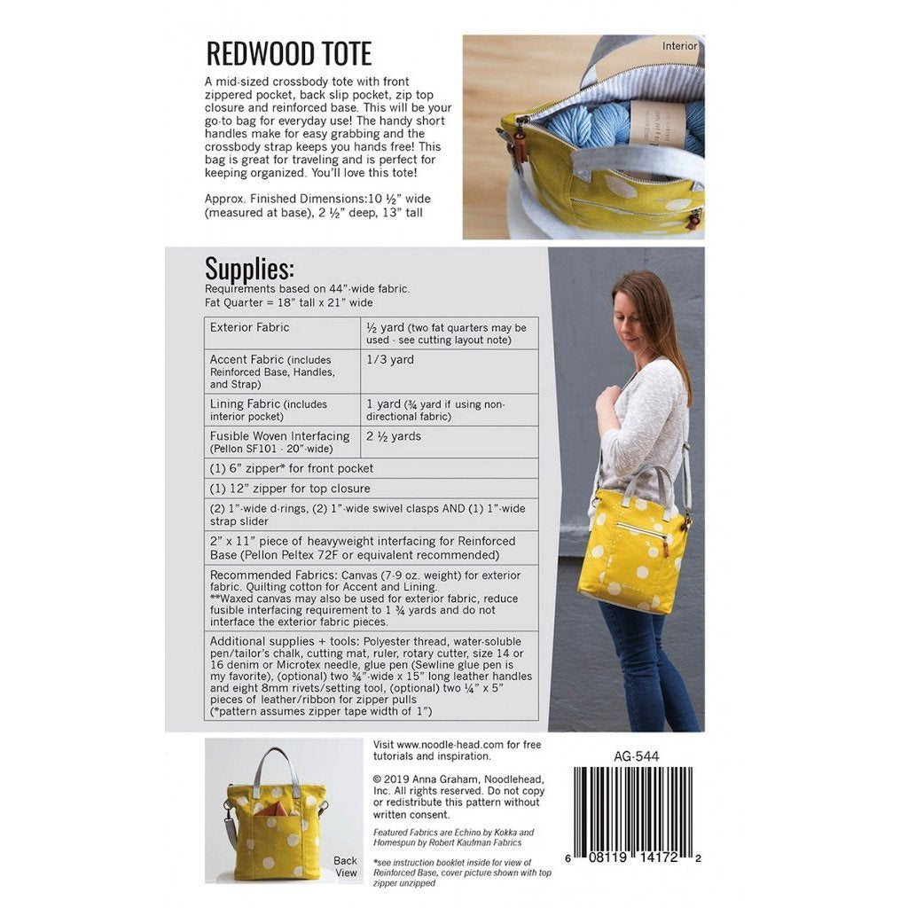 Noodlehead Redwood Tote Pattern – the workroom
