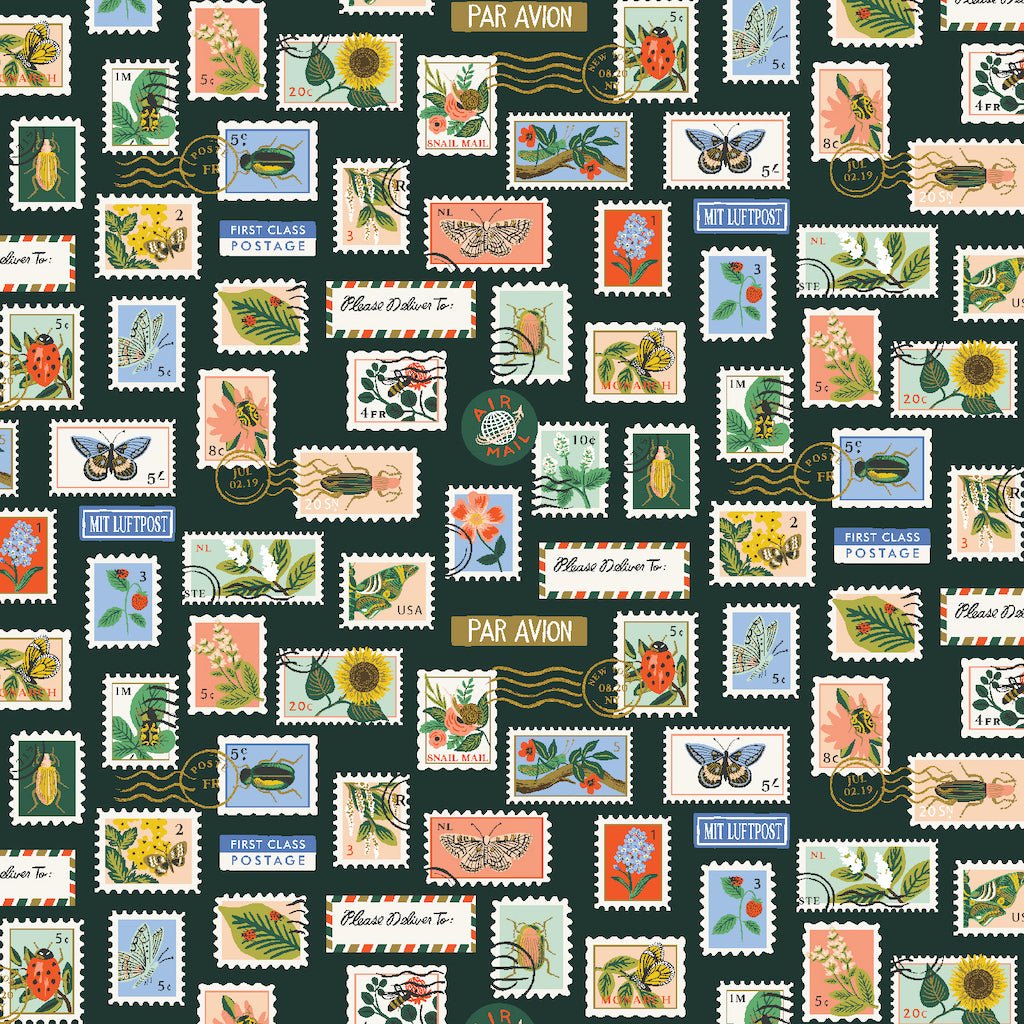Rifle Paper Co. : Curio : Hunter Botanical Postage Stamps : Metallic - the workroom