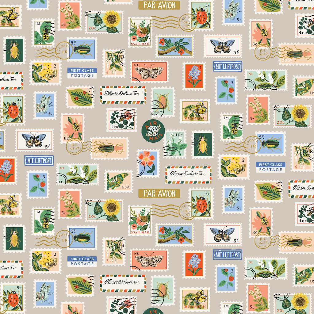 Rifle Paper Co. : Curio : Khaki Botanical Postage Stamps - the workroom