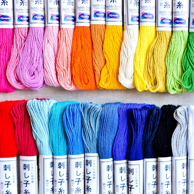 Sashiko Thread Set : Rainbow : 26 pcs - the workroom